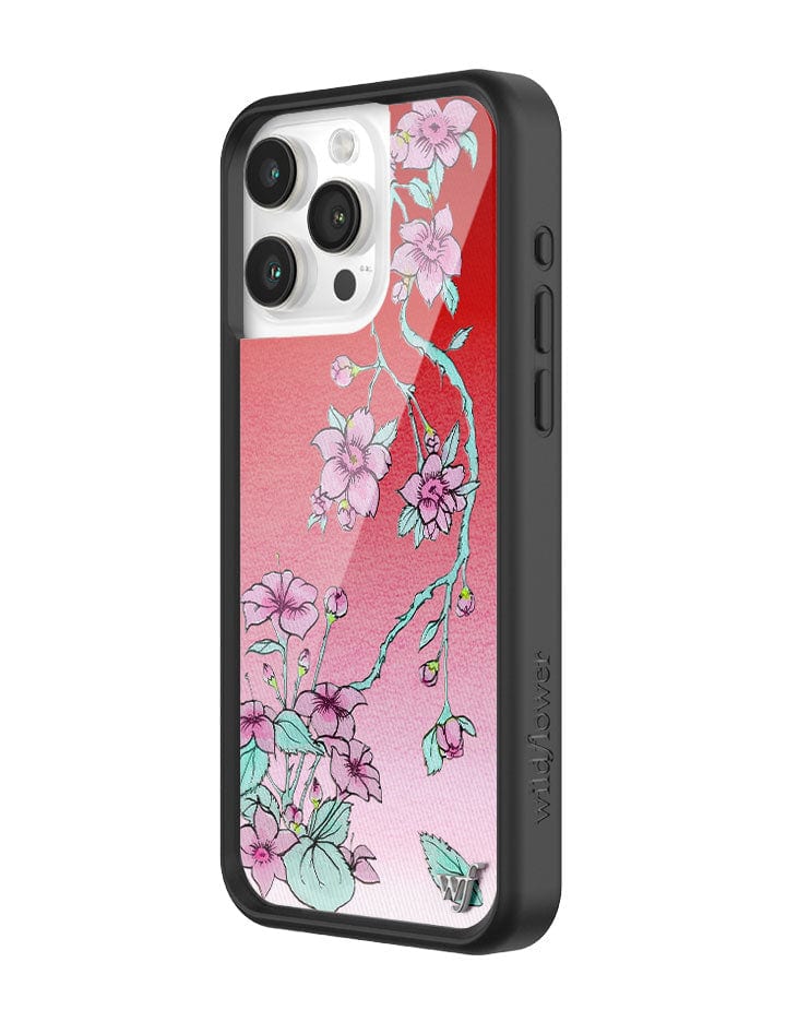 Serena Floral iPhone Case with Red Gradient and Pink Flowers - Image 10