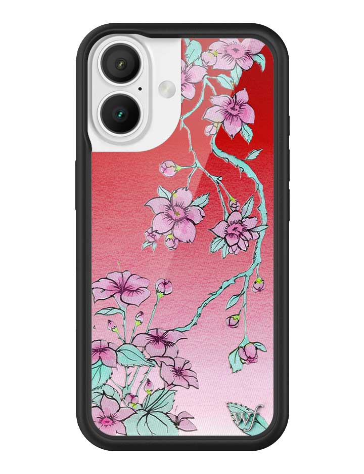 Serena Floral iPhone Case with Red Gradient and Pink Flowers - Image 7