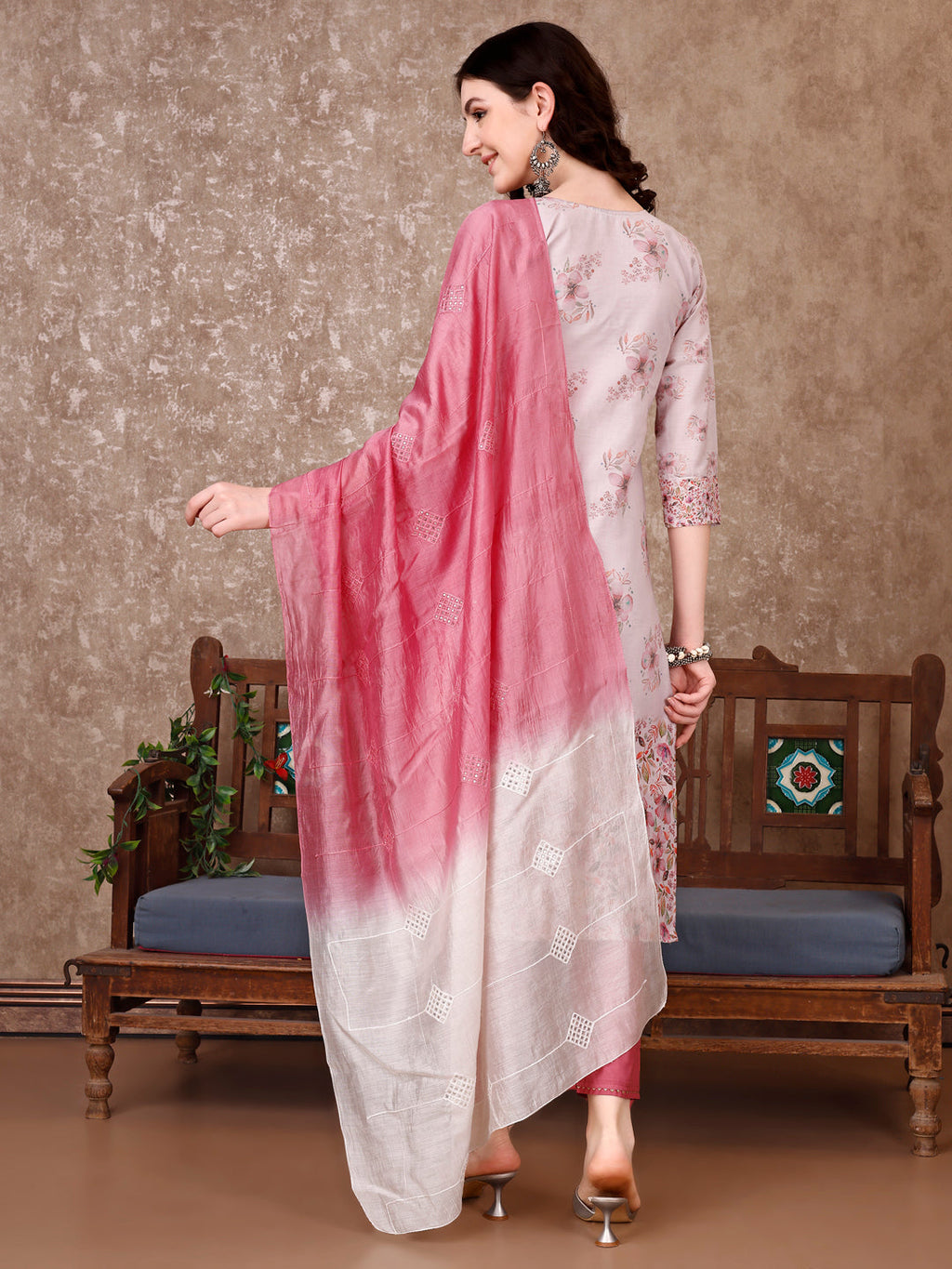 Hand Embroidered & Floral Printed Kurta With Pant & Dupatta Luxury, Multicolor - Hiral Fashion