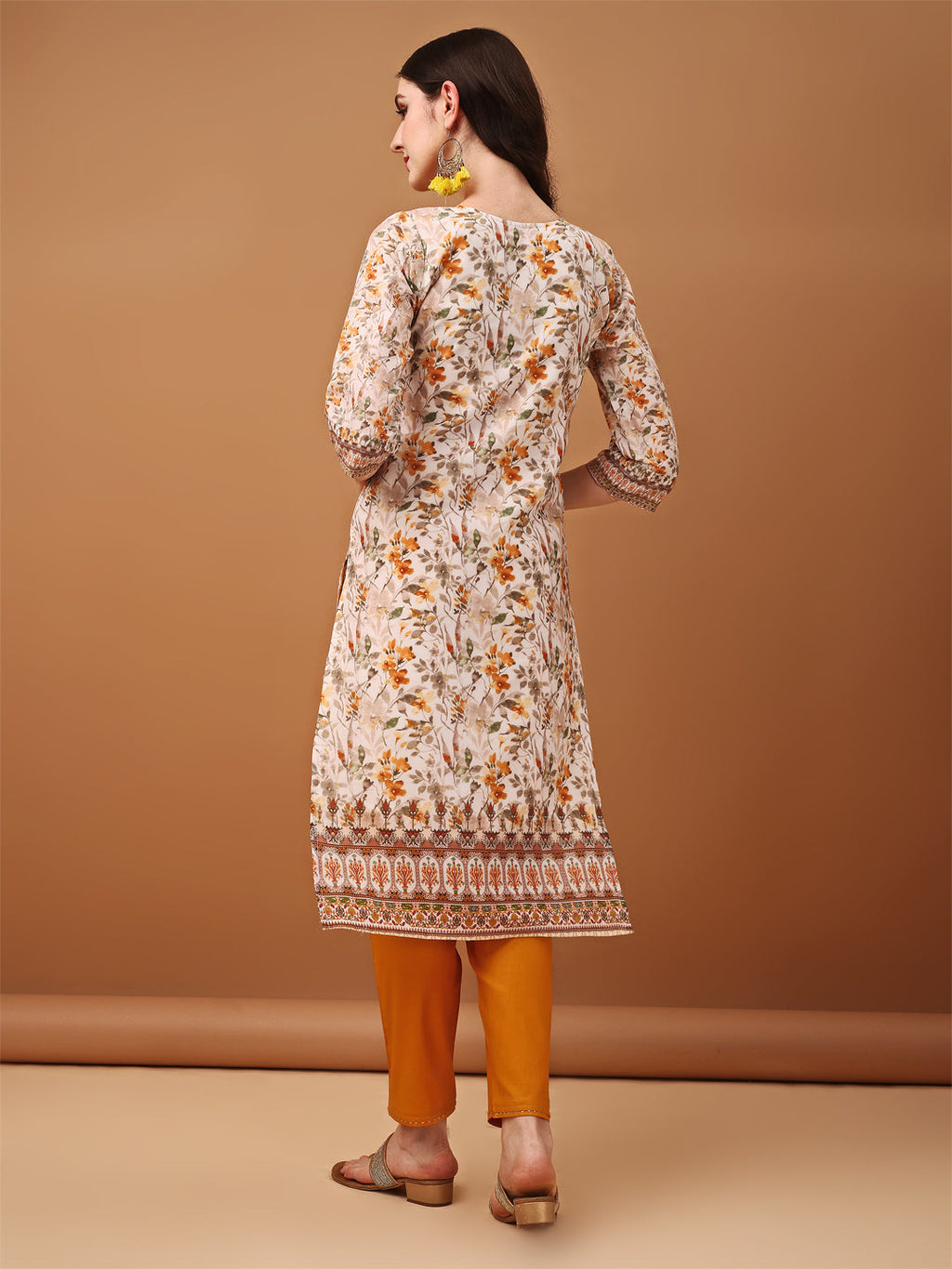 Yellow Hand Embroidered Schiffli Kurta Set with Printed Dupatta