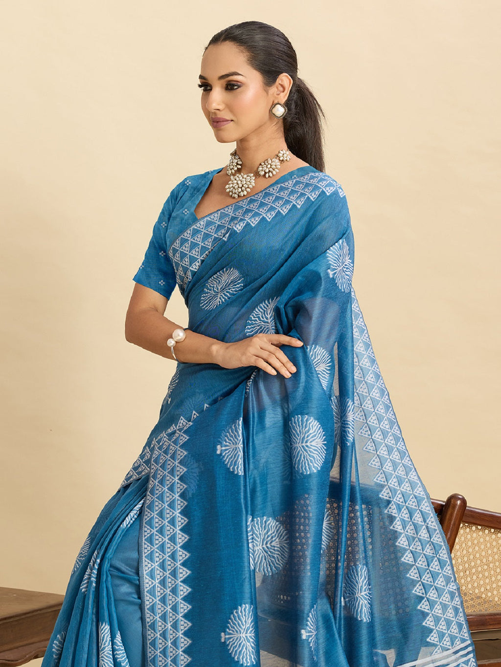 Sky Blue Soft Silk Saree with Traditional Jari Weaving Work