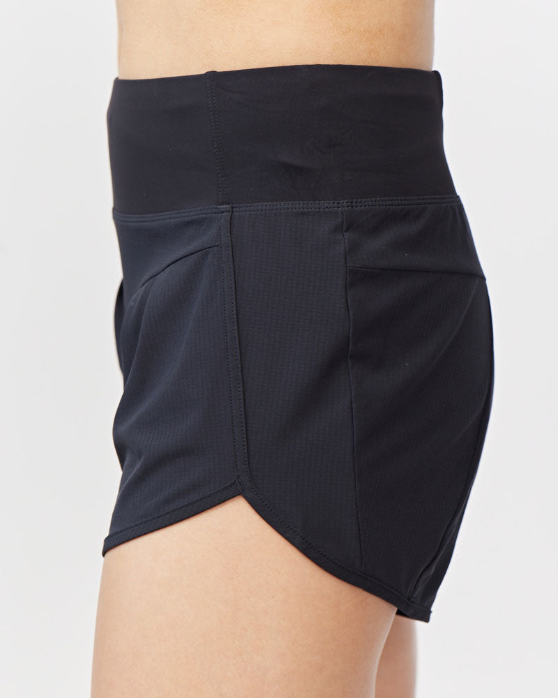 Sheva Women's High Rise Running Shorts with Liner and Zip Pocket - Image 3