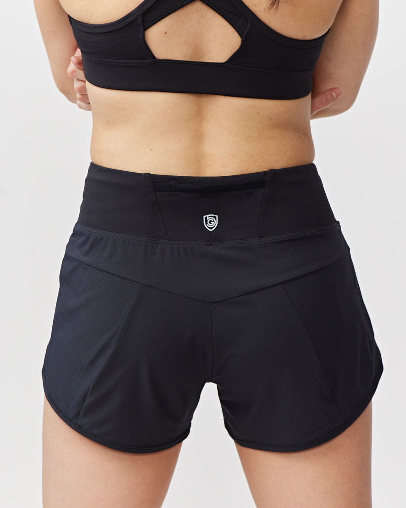 Sheva Women's High Rise Running Shorts with Liner and Zip Pocket - Image 4