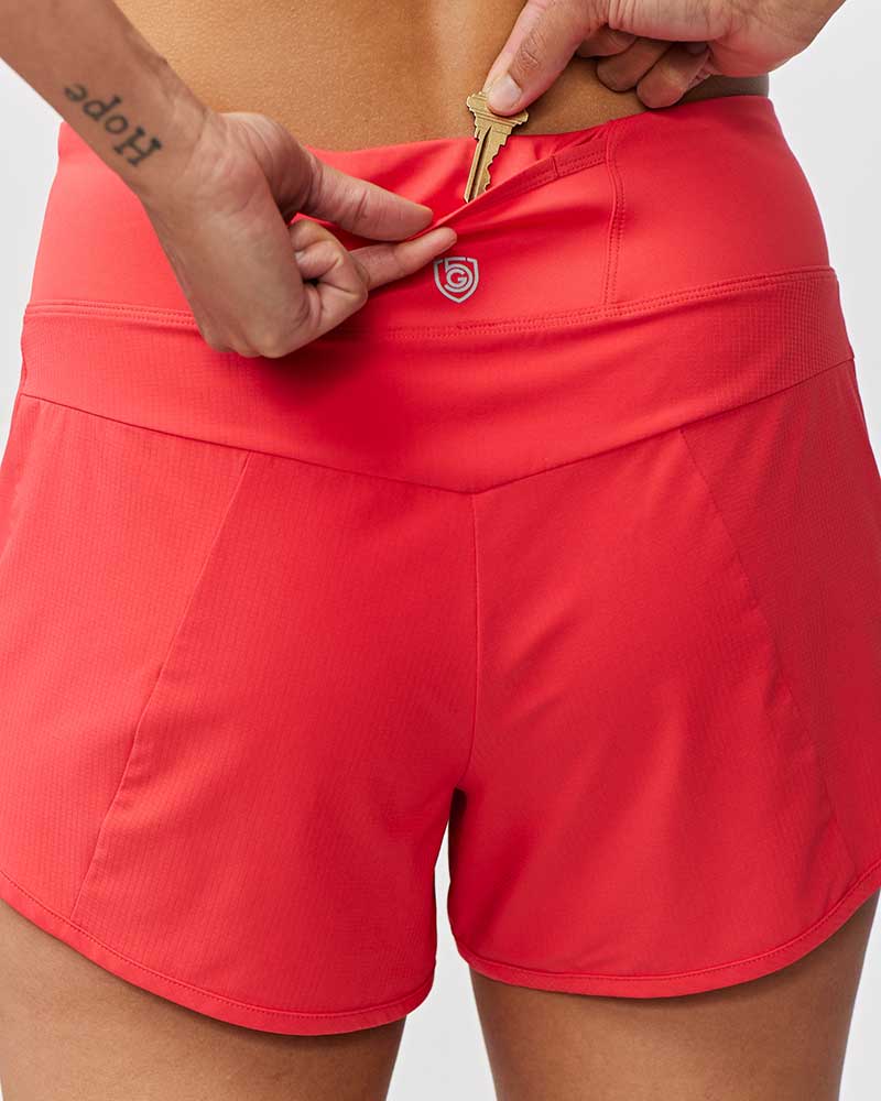 Sheva Women's High Rise Running Shorts with Liner and Zip Pocket - Image 22