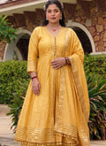 Light-yellow cotton silk palazzo suit featuring intricate Gota embroidery work
