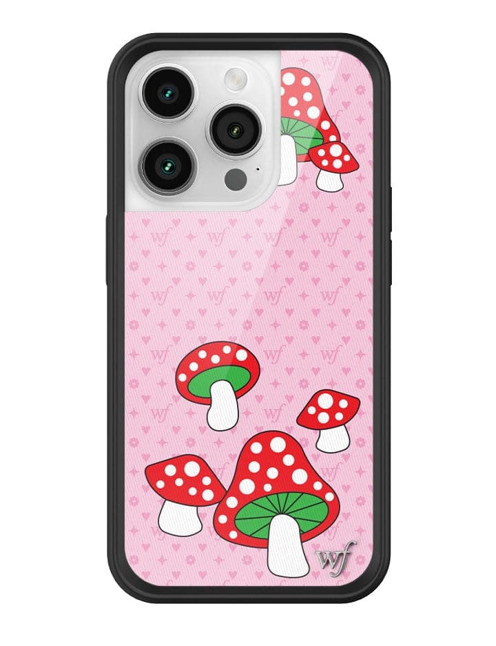 Shrooms iPhone Case with Pink Monogram and Mushroom Print
