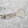 SINGLE DUDE WITH CATS Bottle Opener Keychain