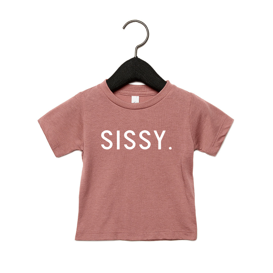 Children's SISSY. crew neck tee in solid dusty-rose cotton fabric