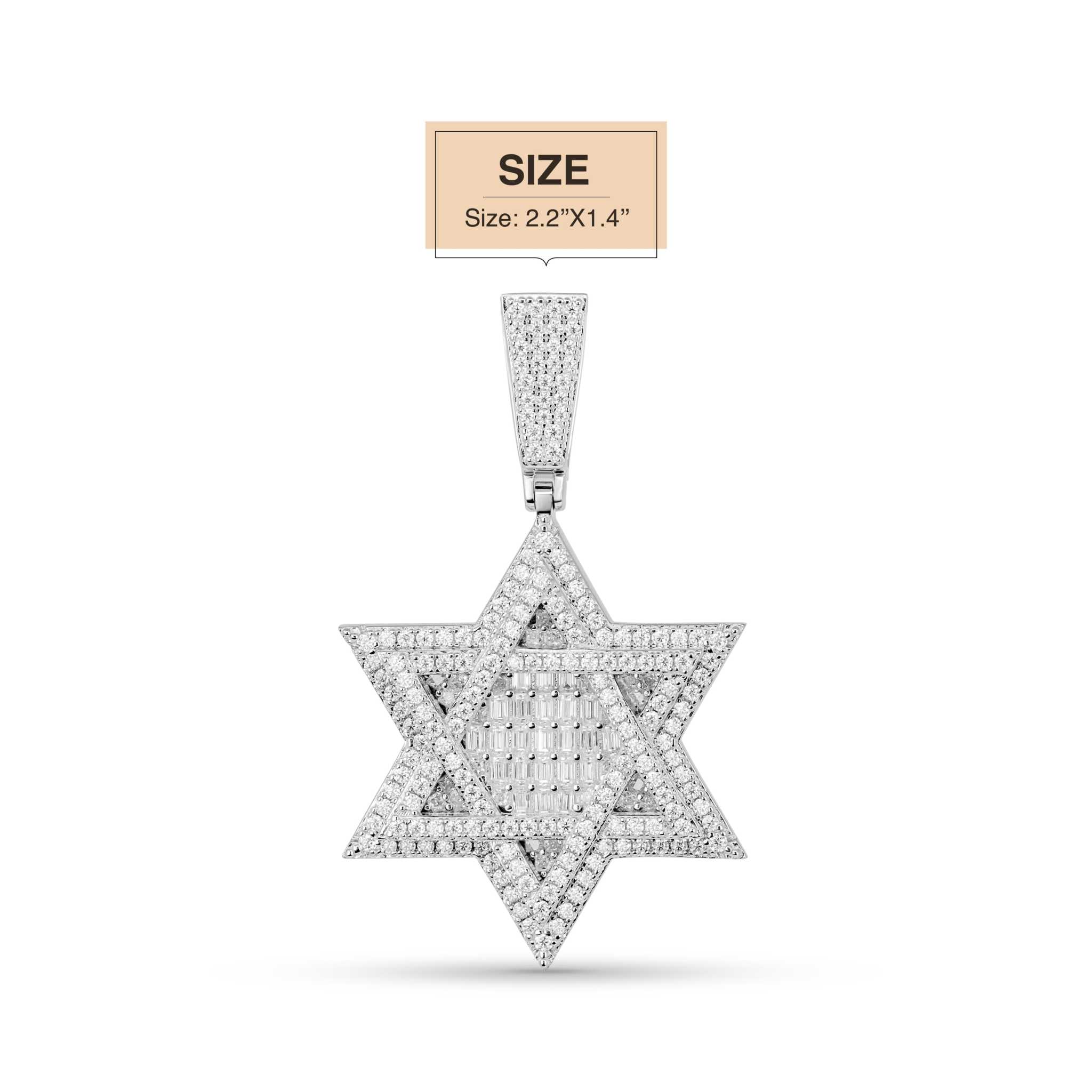 Moissanite Star Of David Pendant Solid 925 Sterling Silver