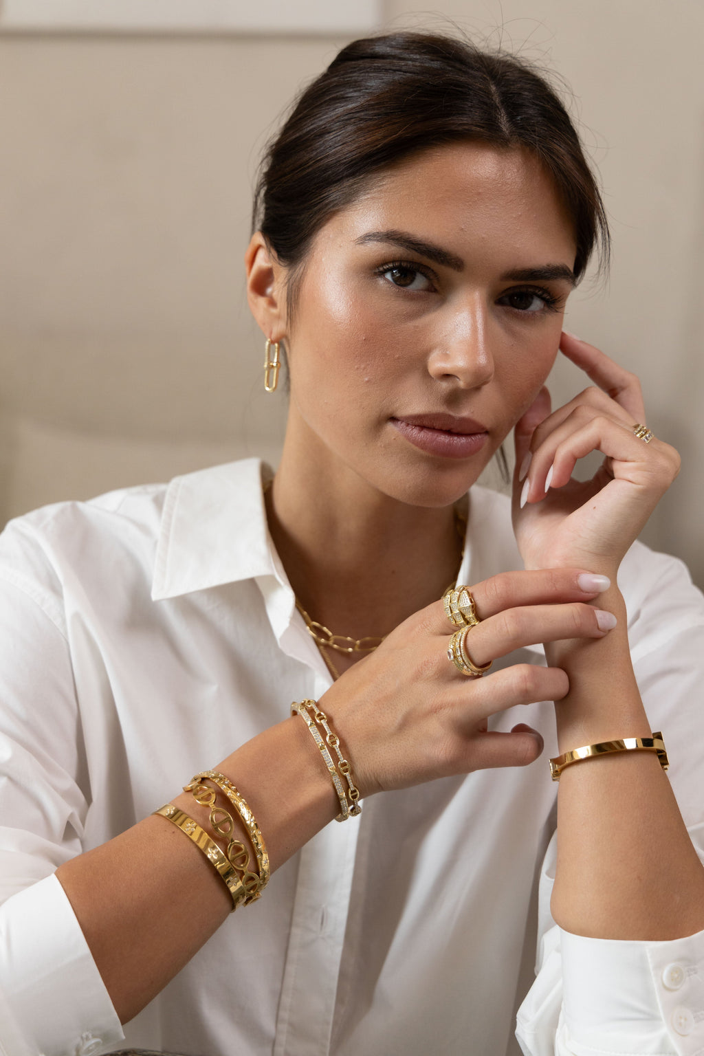 Tia U Link Pave Earring