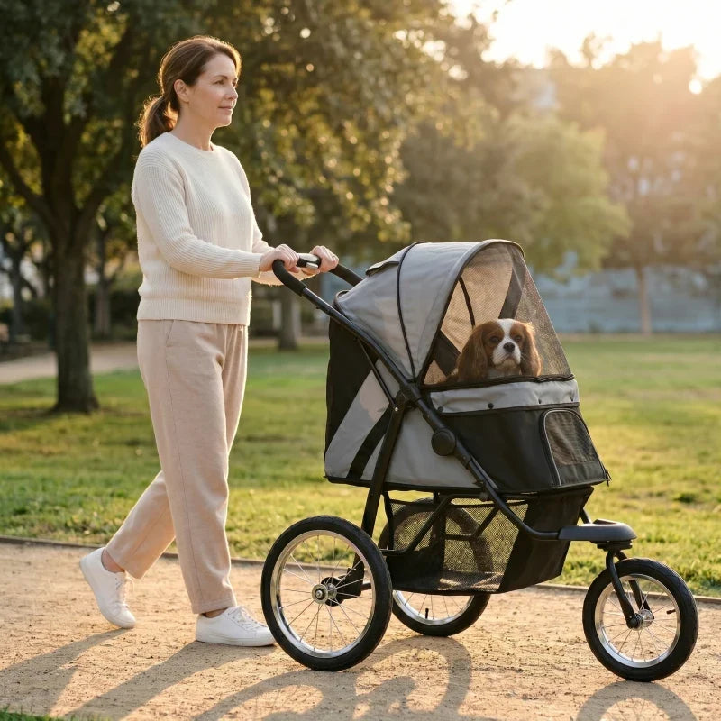 3 Wheels Pet Stroller for Small Dogs and Medium Dogs