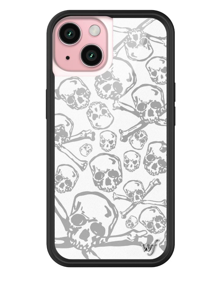Skull and Crossbones iPhone Case with Black Protective Bumper - Image 24