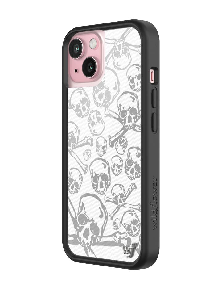 Skull and Crossbones iPhone Case with Black Protective Bumper - Image 25