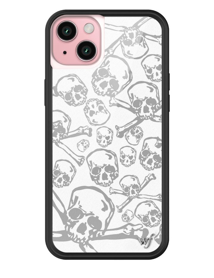 Skull and Crossbones iPhone Case with Black Protective Bumper - Image 20