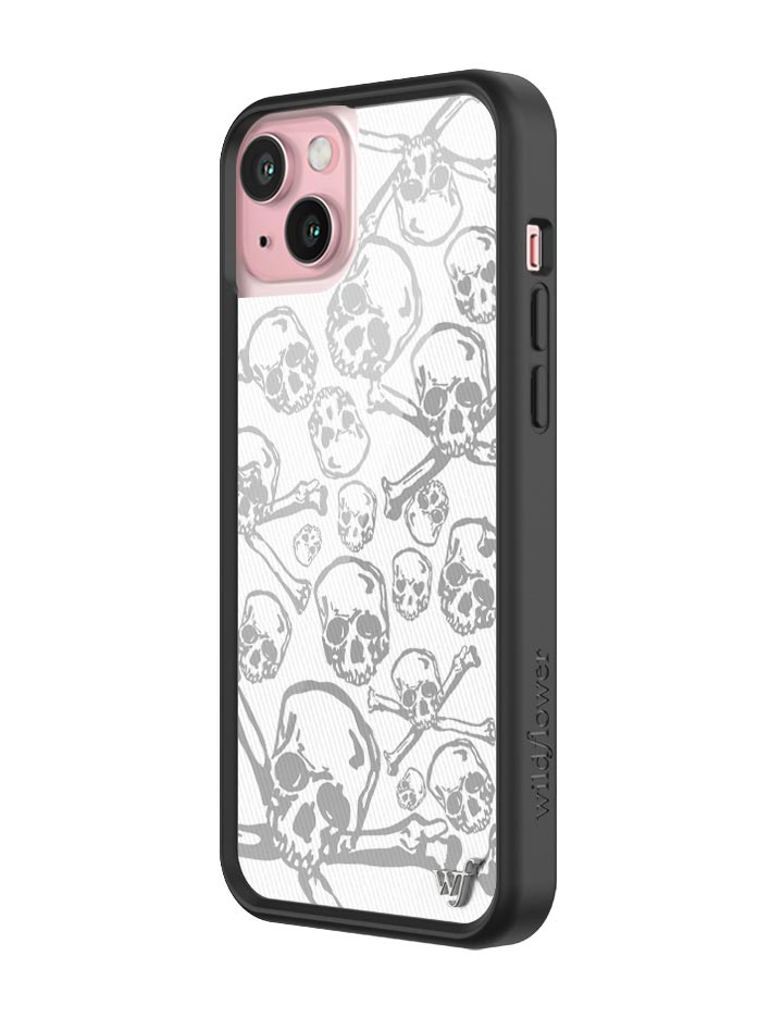 Skull and Crossbones iPhone Case with Black Protective Bumper - Image 21