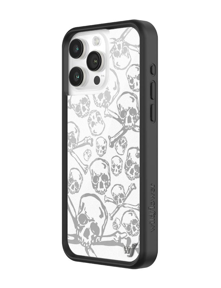 Skull and Crossbones iPhone Case with Black Protective Bumper - Image 19