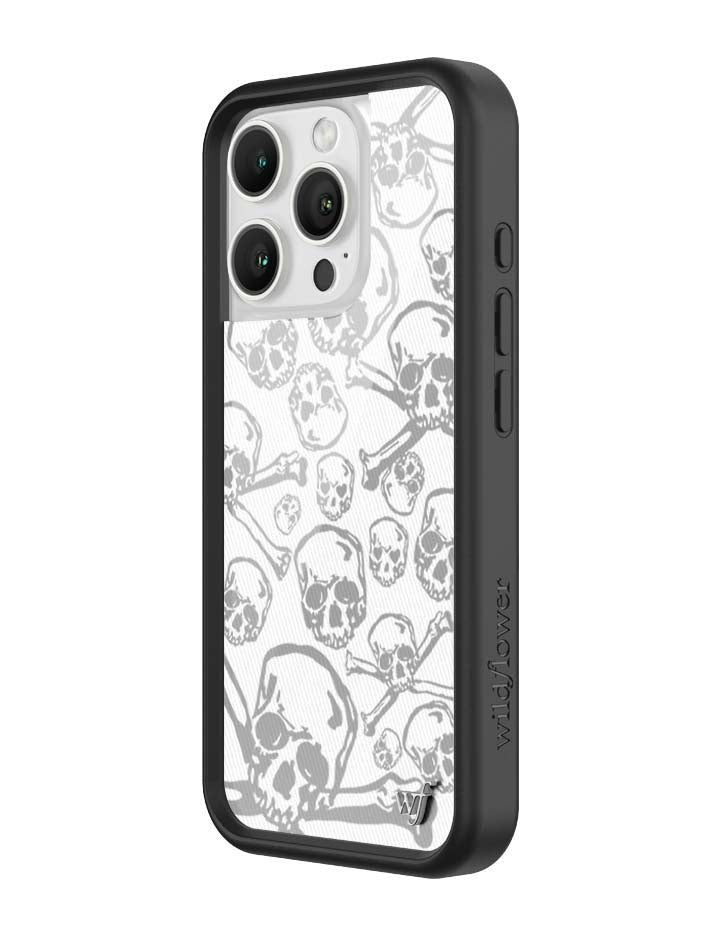 Skull and Crossbones iPhone Case with Black Protective Bumper - Image 15