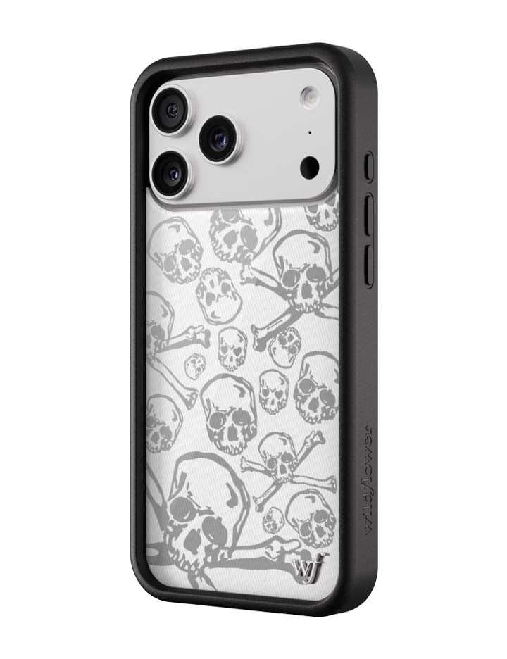 Skull and Crossbones iPhone Case with Black Protective Bumper - Image 2