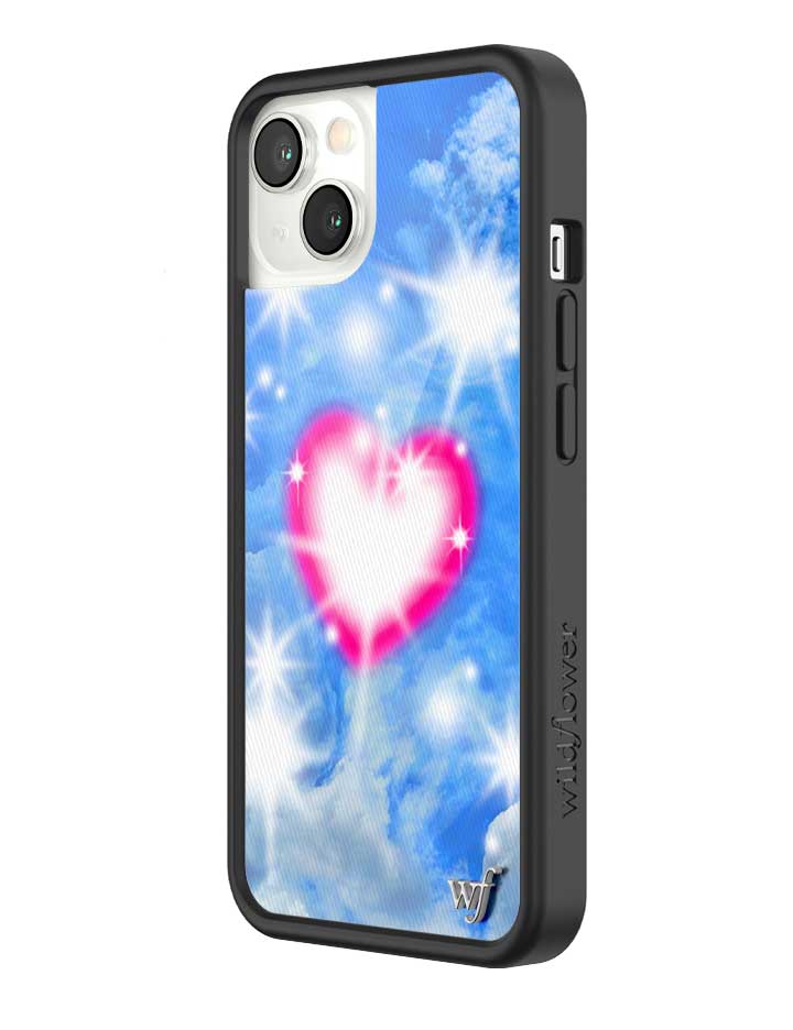 Sky Fantasy iPhone Case with Pink Heart Design and Cloud Print - Image 22