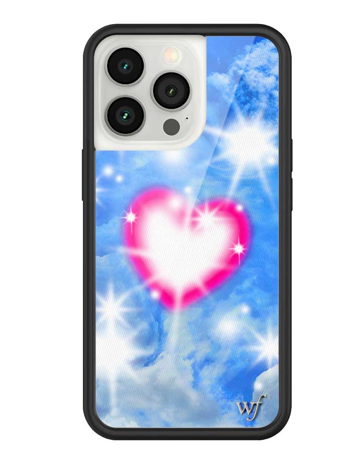 Sky Fantasy iPhone Case with Pink Heart Design and Cloud Print - Image 19