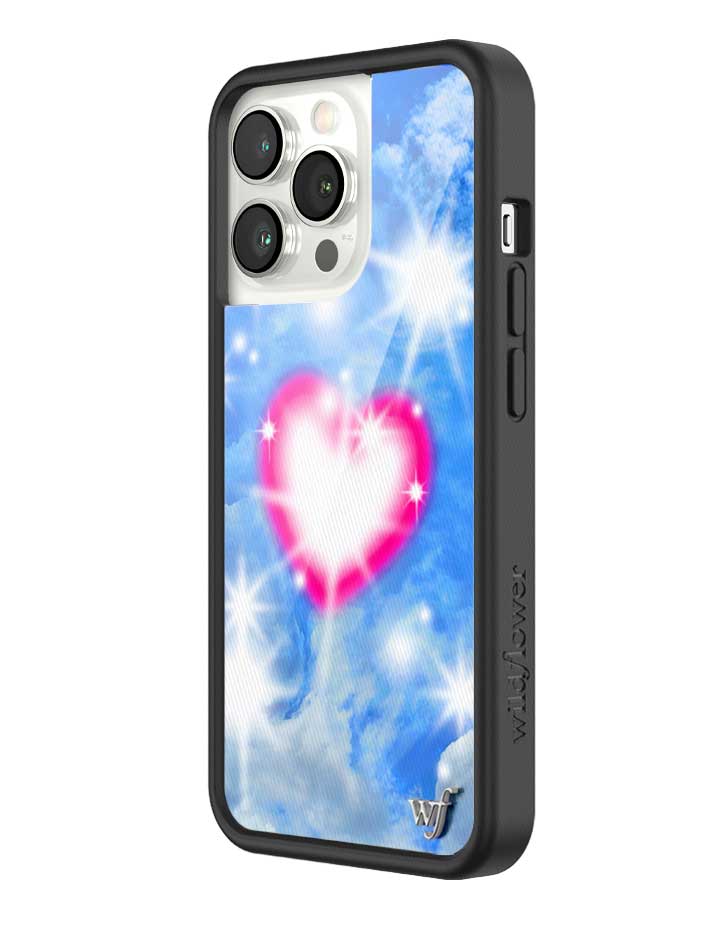 Sky Fantasy iPhone Case with Pink Heart Design and Cloud Print - Image 20