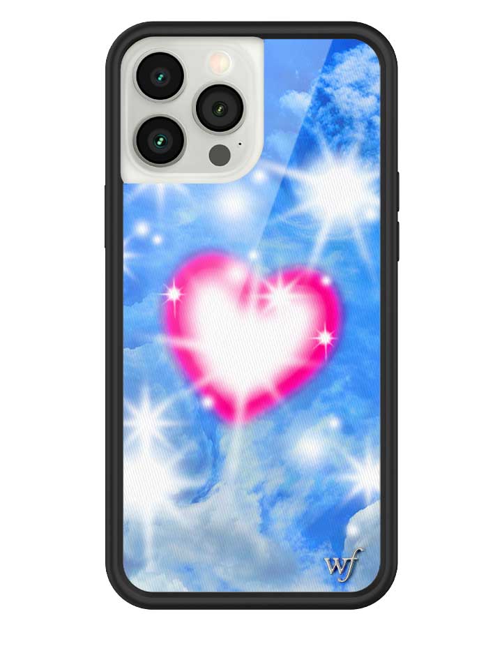 Sky Fantasy iPhone Case with Pink Heart Design and Cloud Print - Image 17