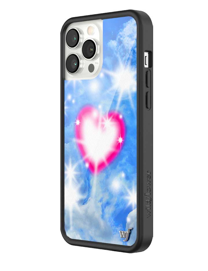 Sky Fantasy iPhone Case with Pink Heart Design and Cloud Print - Image 18
