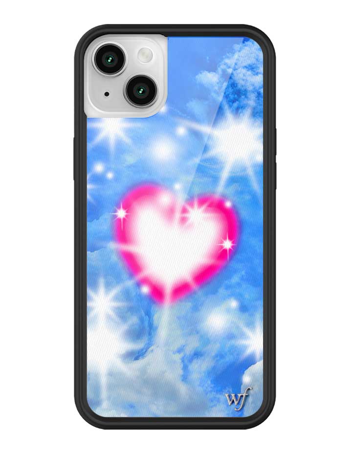 Sky Fantasy iPhone Case with Pink Heart Design and Cloud Print - Image 15