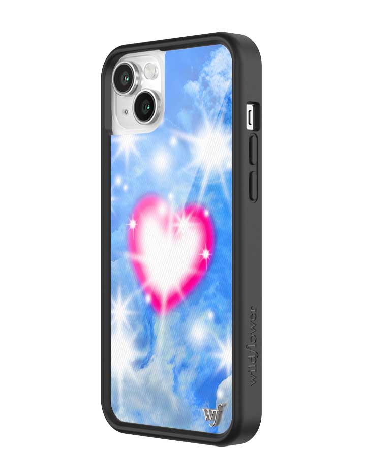 Sky Fantasy iPhone Case with Pink Heart Design and Cloud Print - Image 16