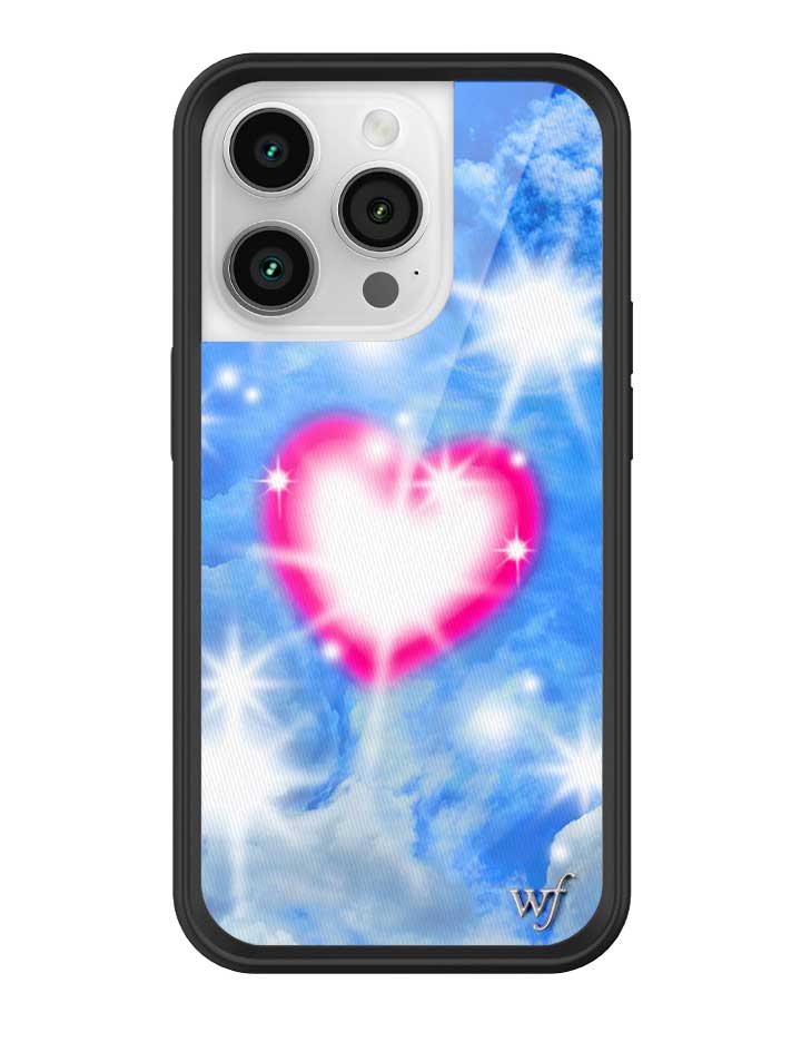 Sky Fantasy iPhone Case with Pink Heart Design and Cloud Print - Image 13