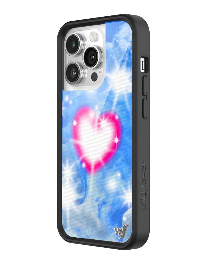Sky Fantasy iPhone Case with Pink Heart Design and Cloud Print - Image 14