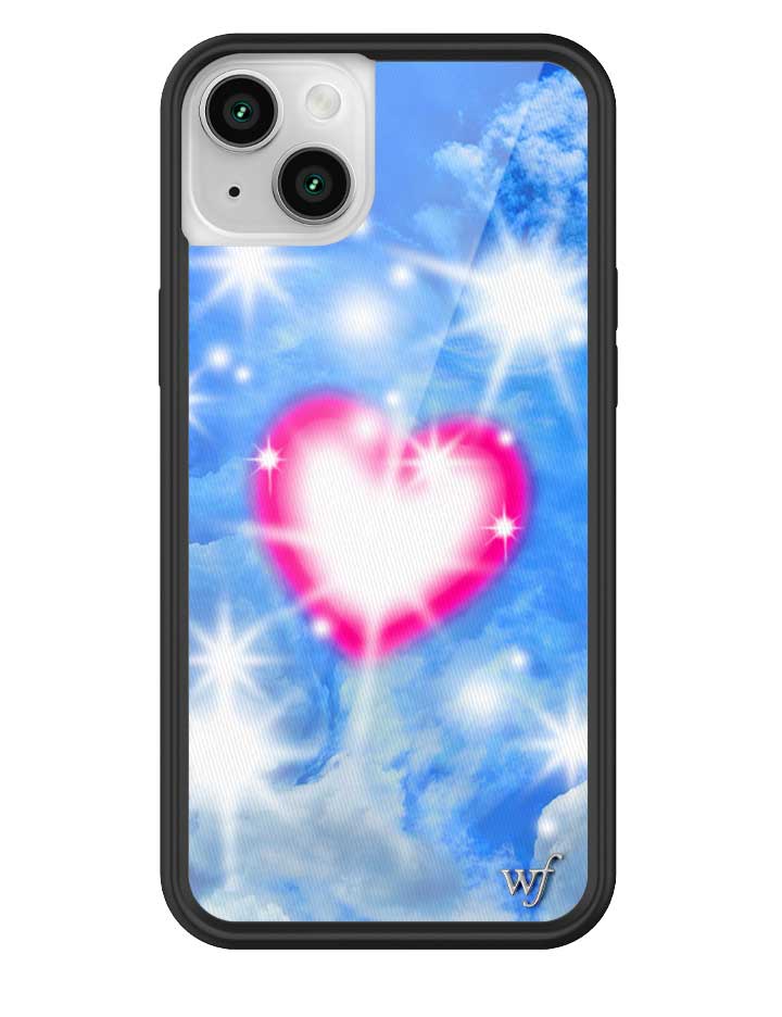 Sky Fantasy iPhone Case with Pink Heart Design and Cloud Print - Image 11