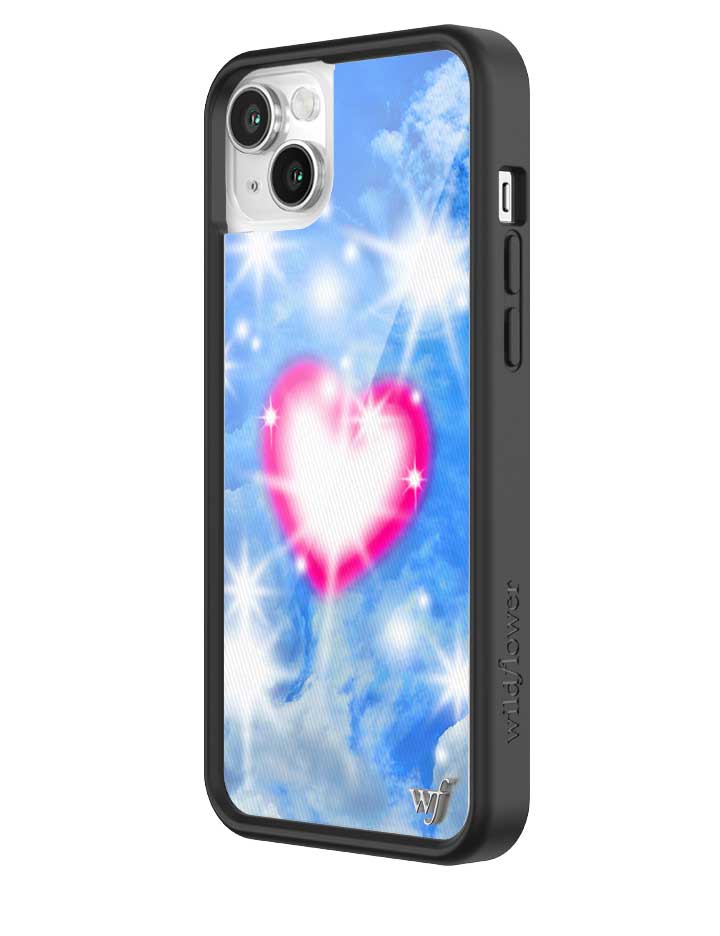 Sky Fantasy iPhone Case with Pink Heart Design and Cloud Print - Image 12