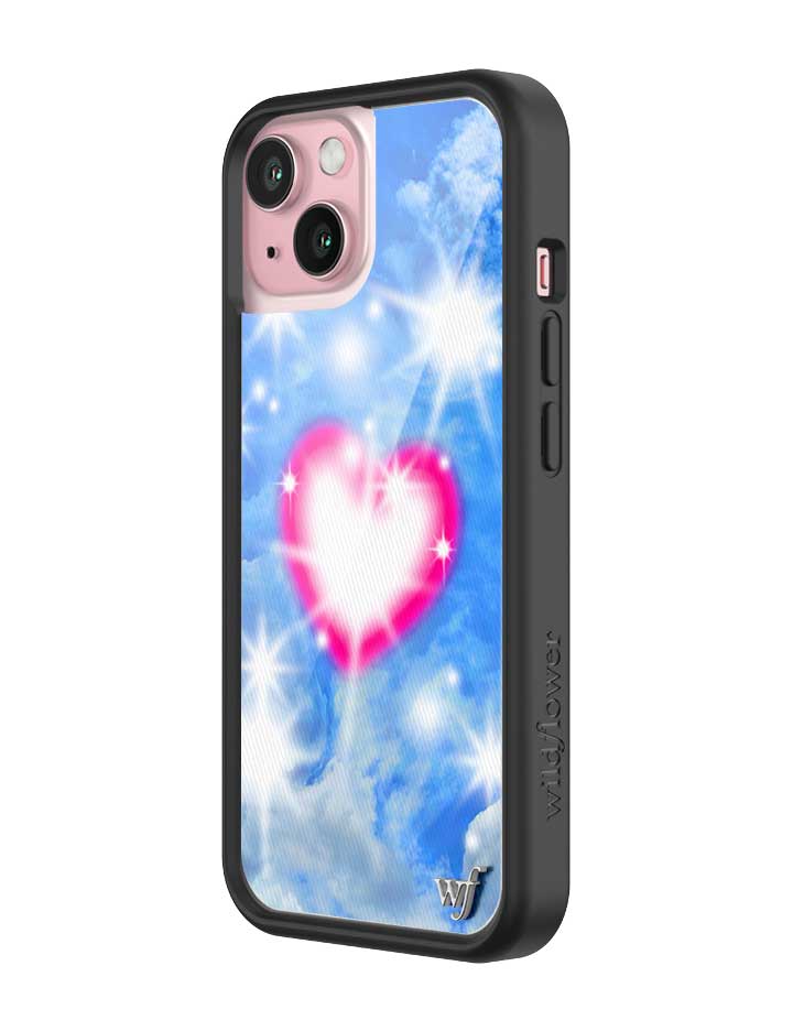 Sky Fantasy iPhone Case with Pink Heart Design and Cloud Print - Image 8