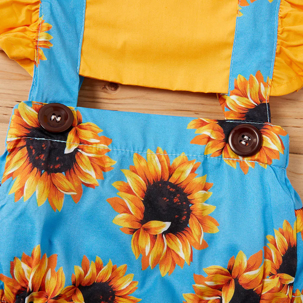 Girls' Sleeveless Cotton Jumpsuit with Suspenders