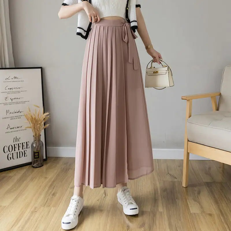 Chiffon Pleated Casual Pant Skirt