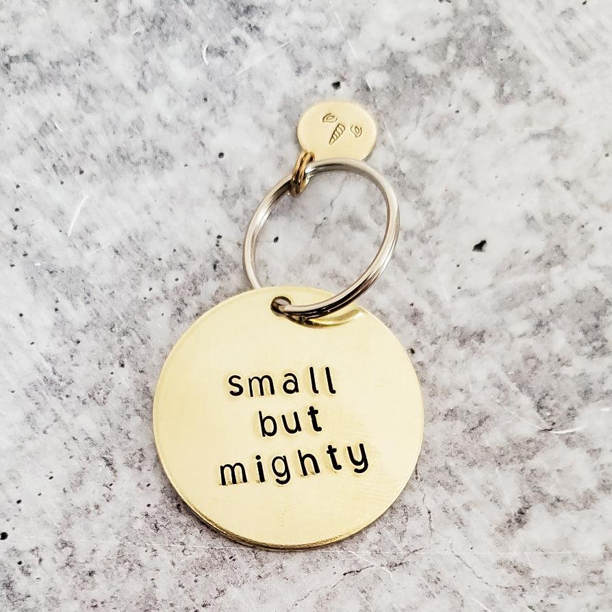 SMALL BUT MIGHTY Keychain with Unicorn Emoji