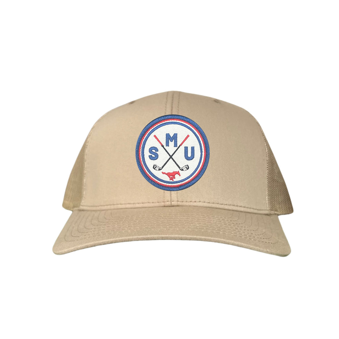 SMU Golf Circle Patch Curved Bill Mesh Snapback Hat