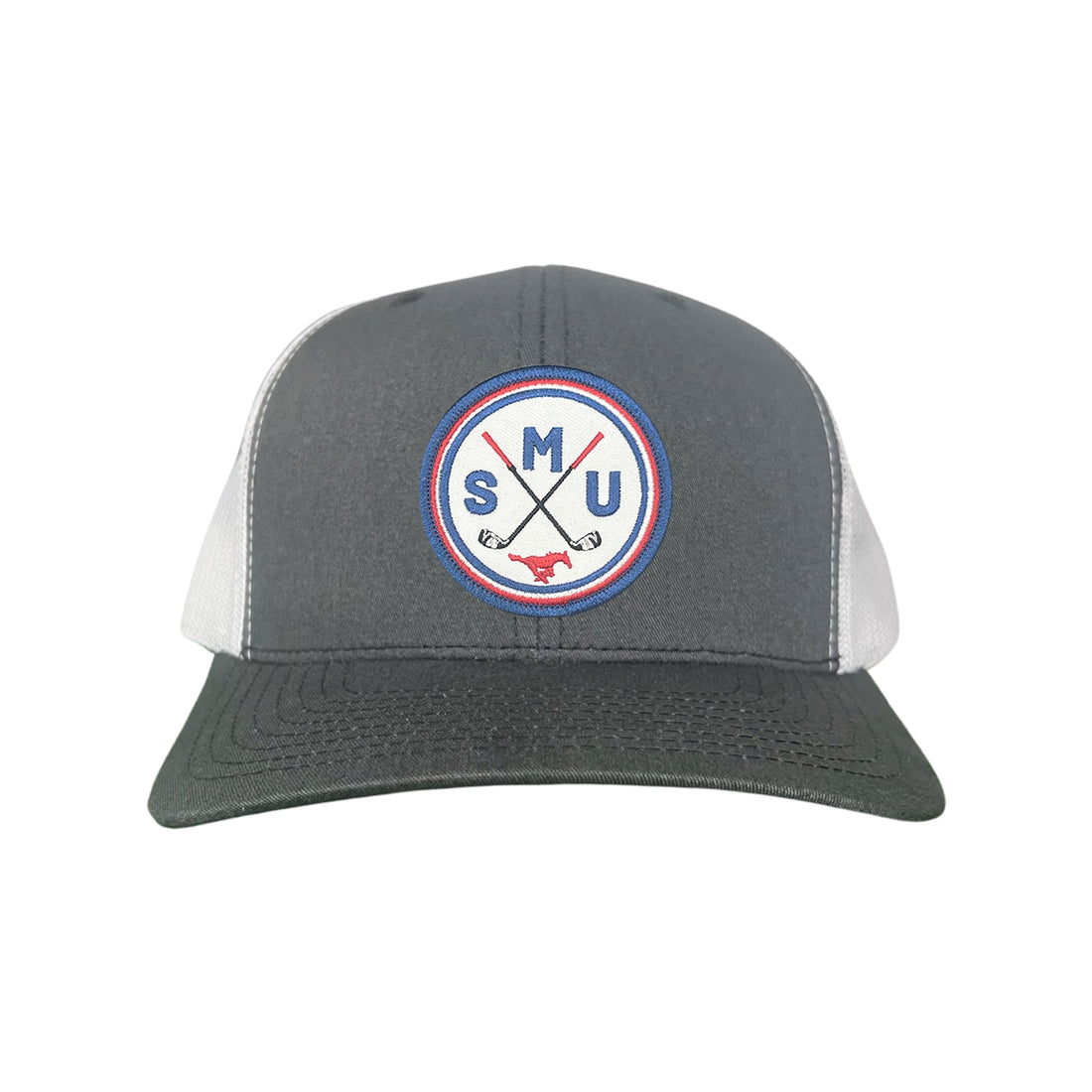 SMU Golf Circle Patch Curved Bill Mesh Snapback Hat