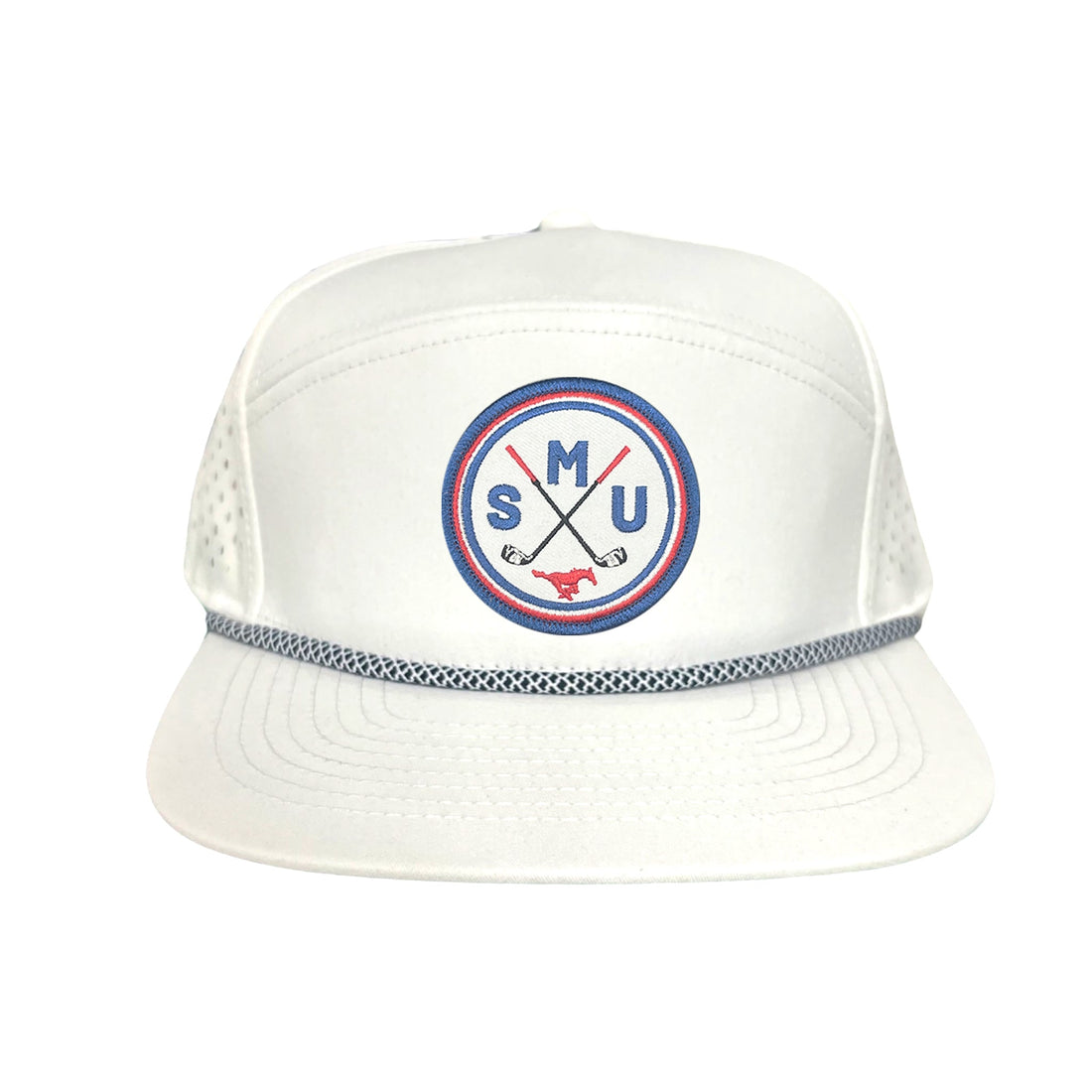 SMU Golf Circle Patch Curved Bill Mesh Snapback Hat