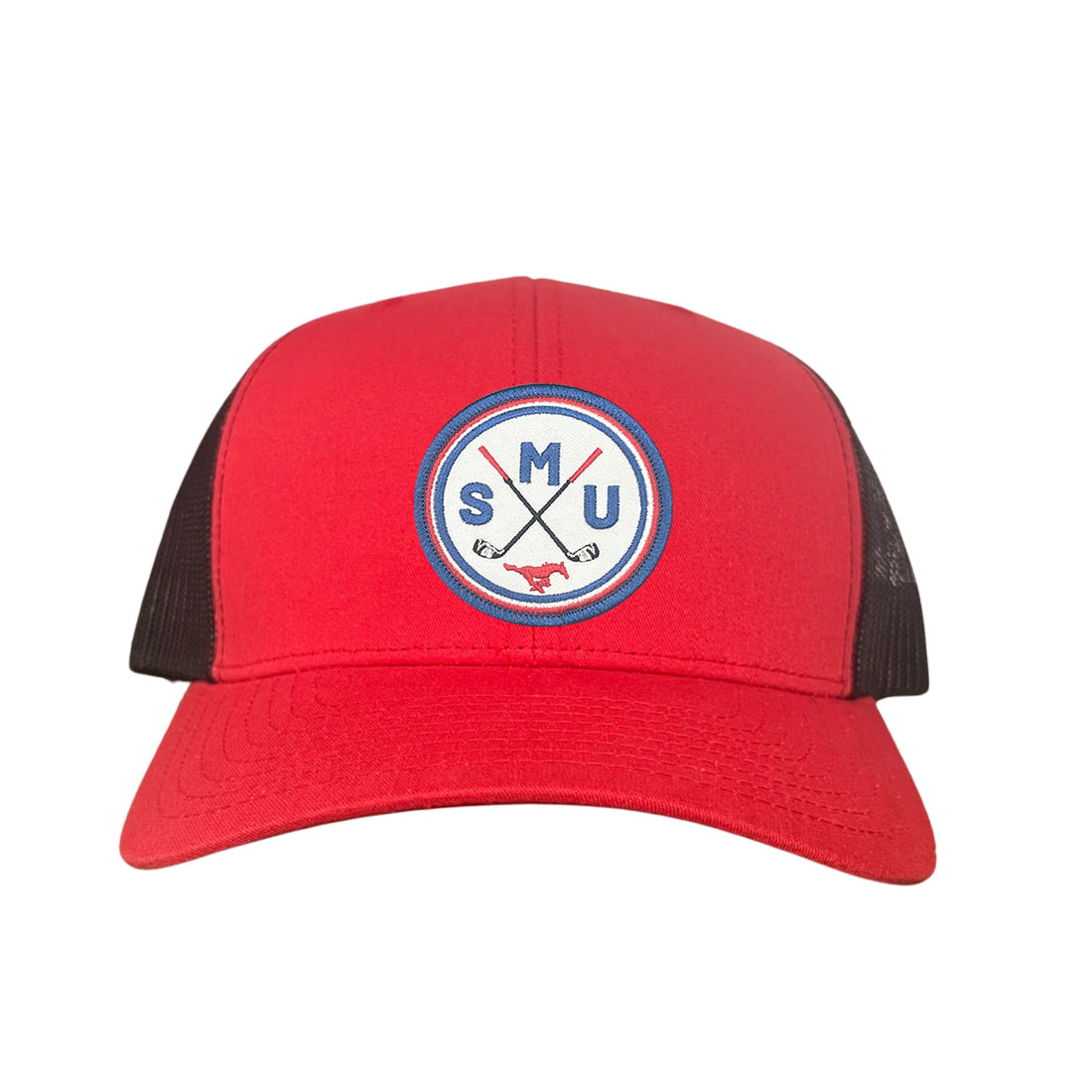 SMU Golf Circle Patch Curved Bill Mesh Snapback Hat