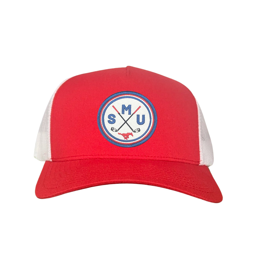 SMU Golf Circle Patch Curved Bill Mesh Snapback Hat