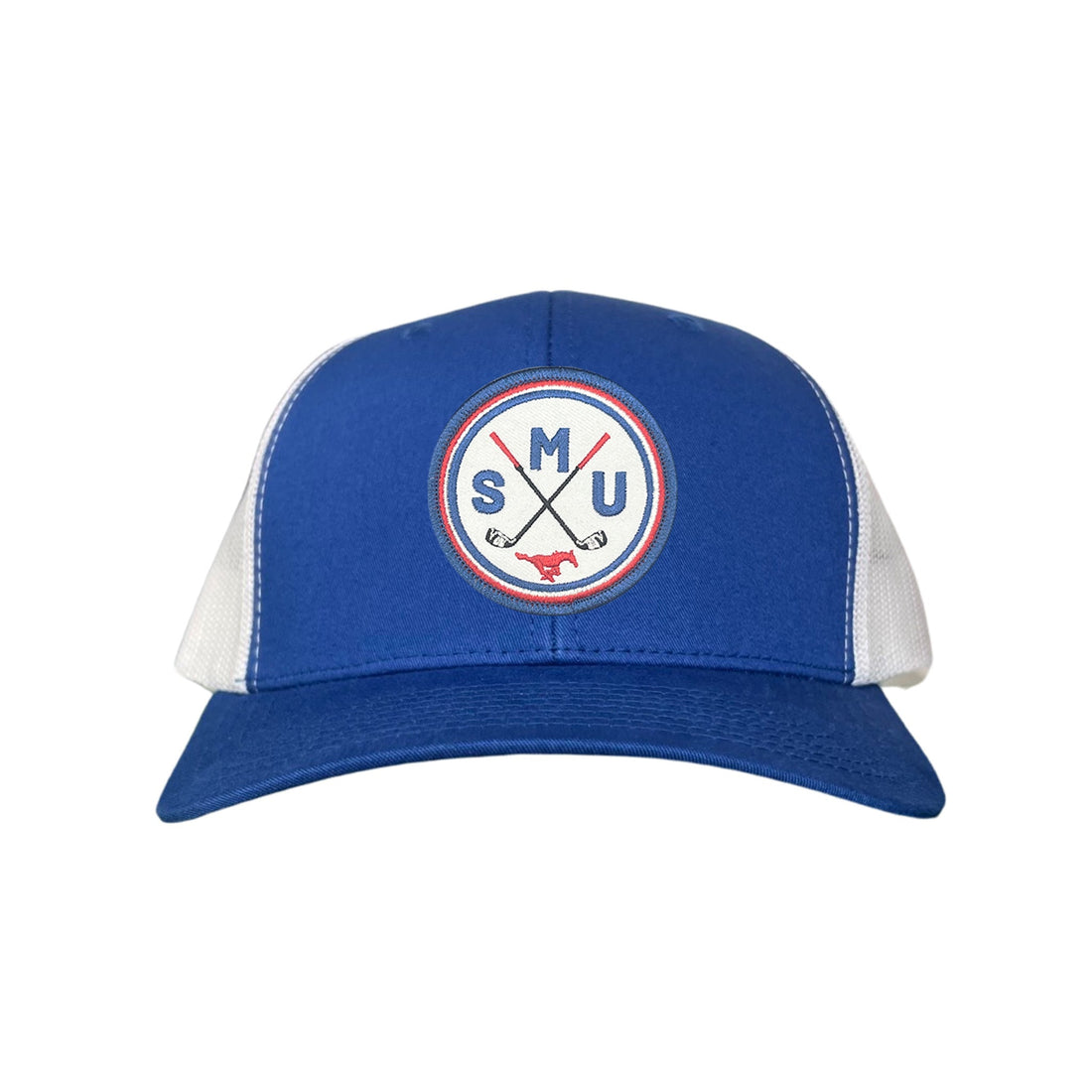 SMU Golf Circle Patch Curved Bill Mesh Snapback Hat