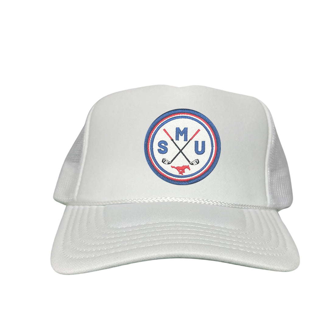 SMU Golf Circle Patch Curved Bill Mesh Snapback Hat