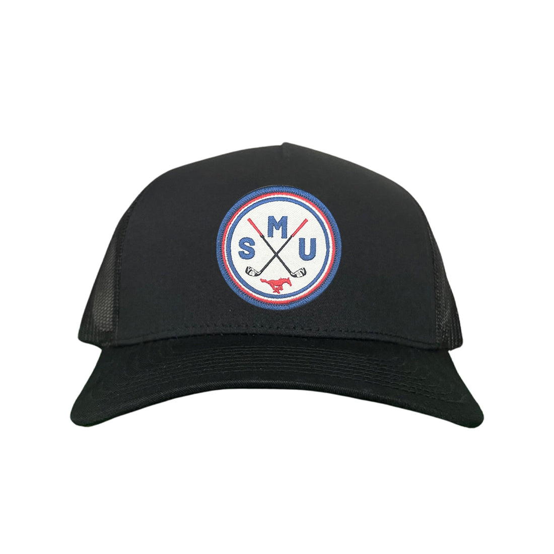SMU Golf Circle Patch Curved Bill Mesh Snapback Hat
