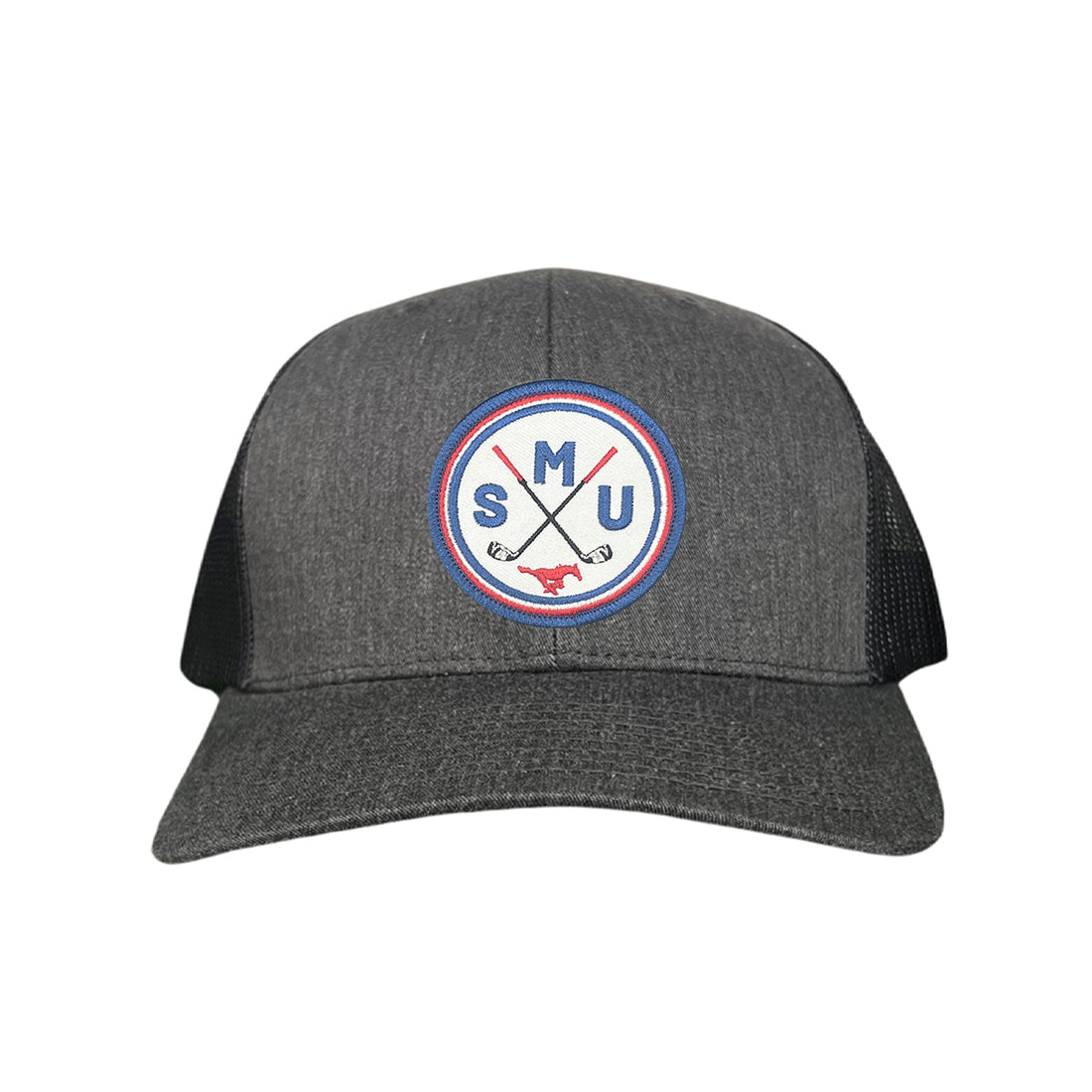 SMU Golf Circle Patch Curved Bill Mesh Snapback Hat