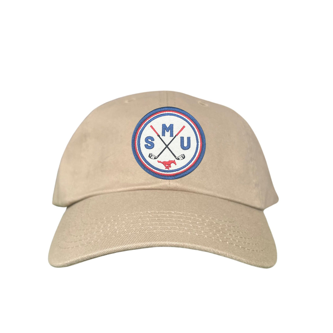 SMU Golf Circle Patch Curved Bill Mesh Snapback Hat
