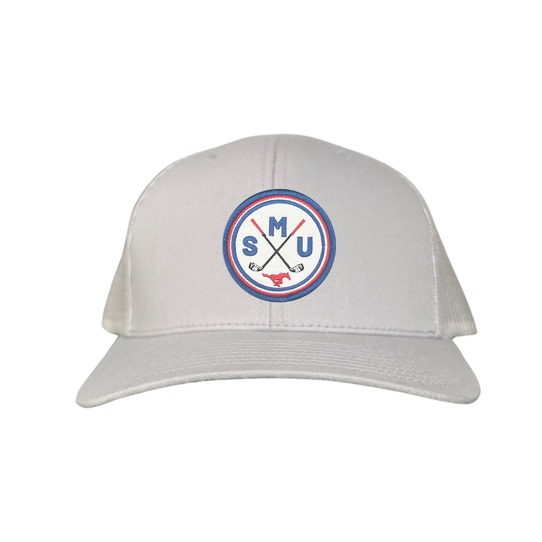 SMU Golf Circle Patch Curved Bill Mesh Snapback Hat