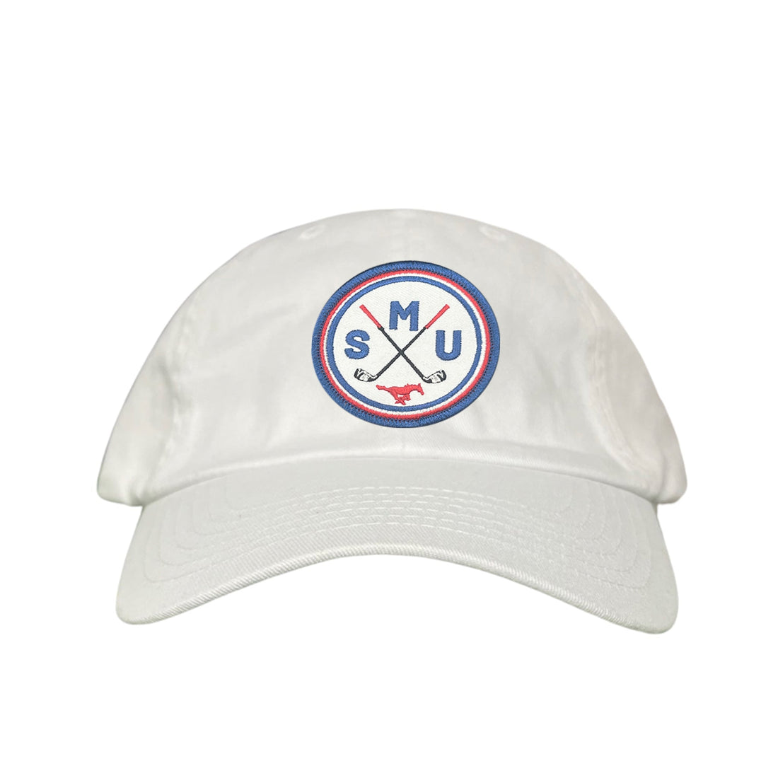 SMU Golf Circle Patch Curved Bill Mesh Snapback Hat