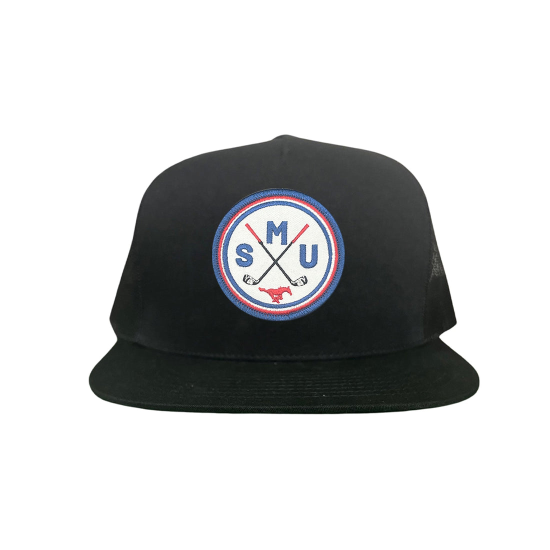 SMU Golf Circle Patch Curved Bill Mesh Snapback Hat